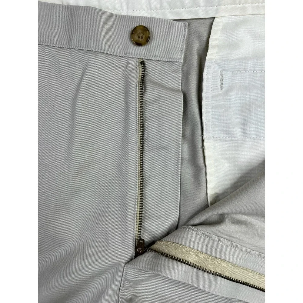 L.L. Bean Pants Mens 44x28 Gray Double L Chino Classic Fit Wrinkle Free